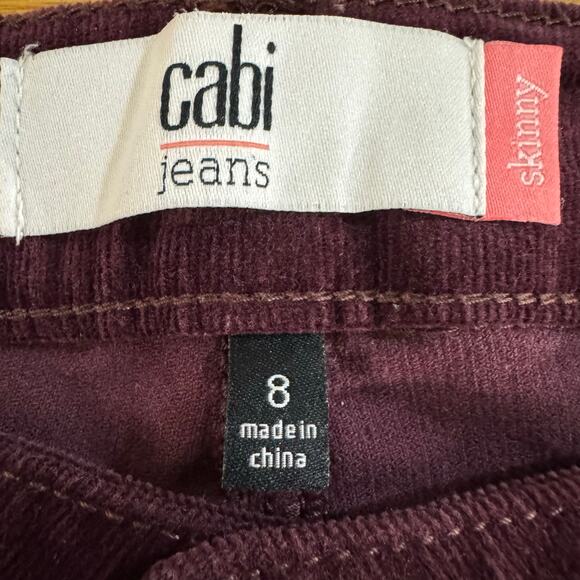 Cabi Jeans Purple Skinny Corduroy Pants Size 8 - Picture 3 of 4